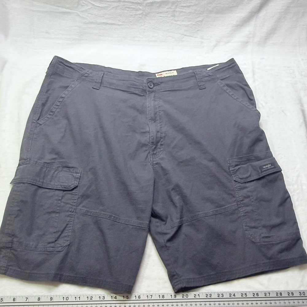 Wrangler Cargo Shorts Relaxed Fit Grey Cotton Stretch Pockets 42 X 10 Utility